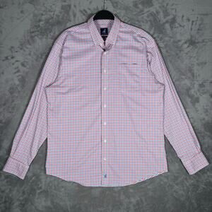 Johnnie-O George Prep-formance Check Shirt Stretch Red Blue Size Large